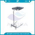 AG-SS008C moving metal material hospital tray stand with one post